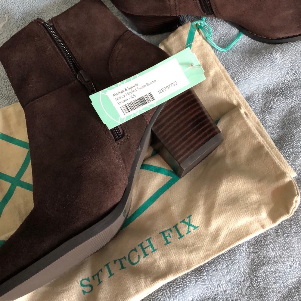 NWT Brown ankle boots,sz6.5 Stichfix,chunky heel